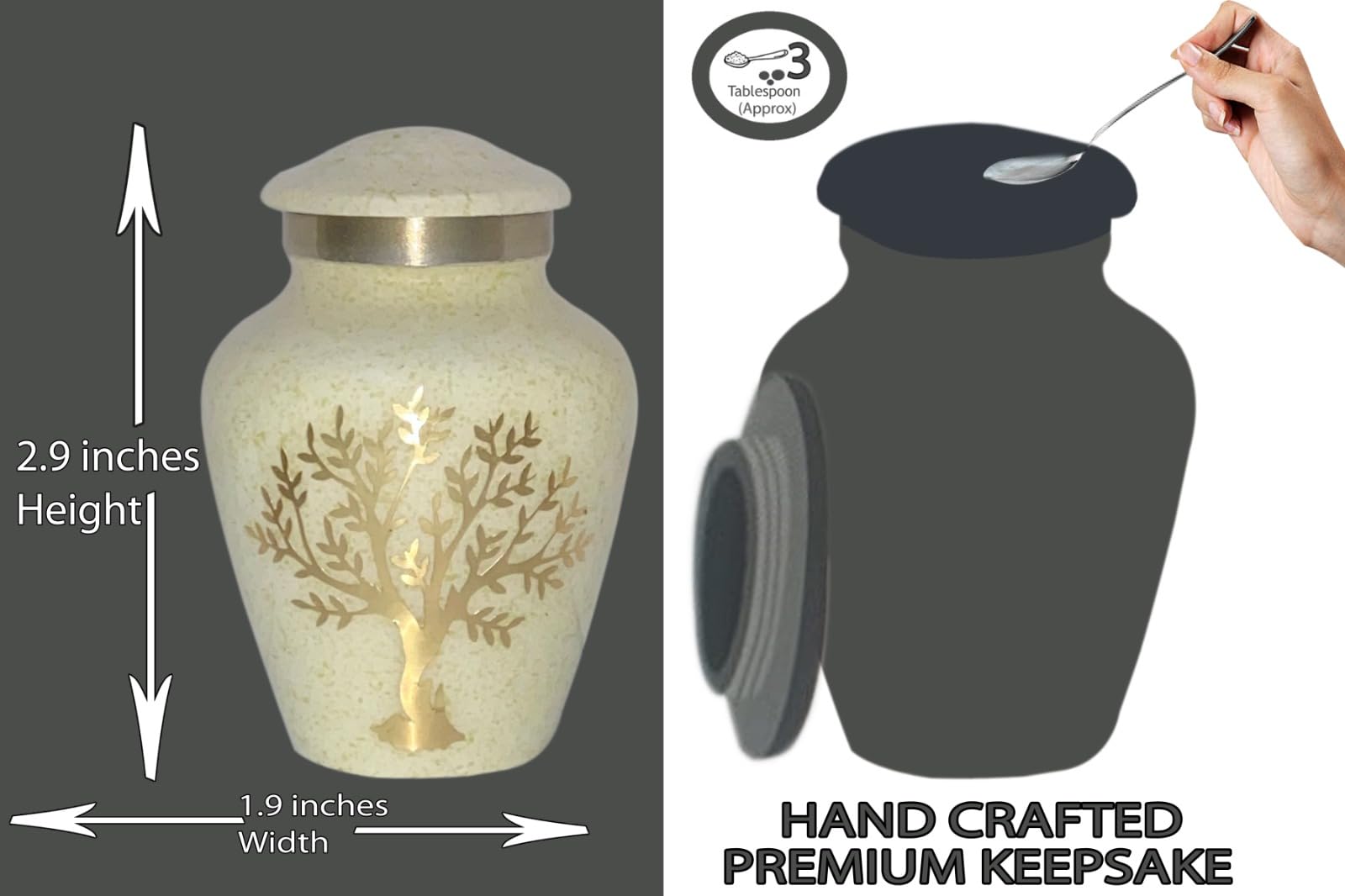 Tree of Life Keepsake Urns for Human Ashes, 4 Small Keepsakes, Decorative Urns for Ashes Adult Female & Male, Funeral Urns - Image 4