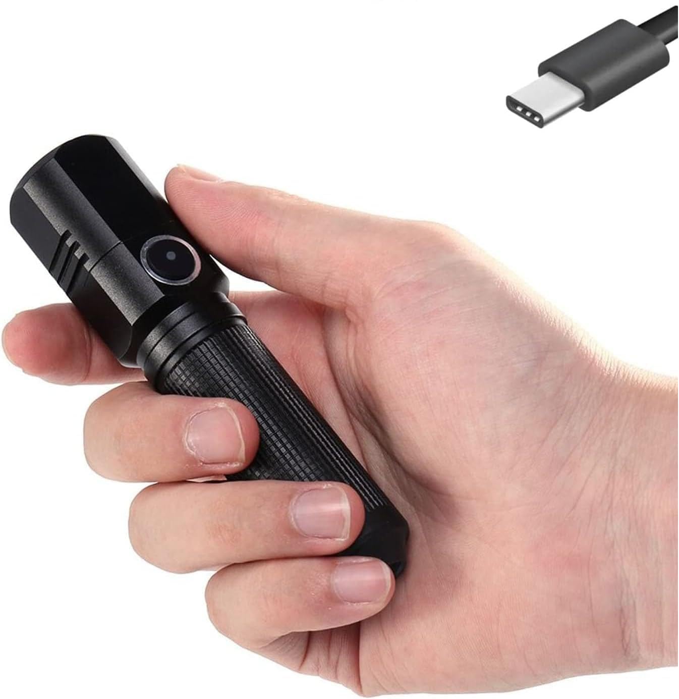 Rhyhorn LED Torch Battery Powered, Anti-Slip Aluminium Body - Adjustable Focus - Waterproof - Small for Camping, Dog Walking, Power Cut, Car and Emergency.-image-4