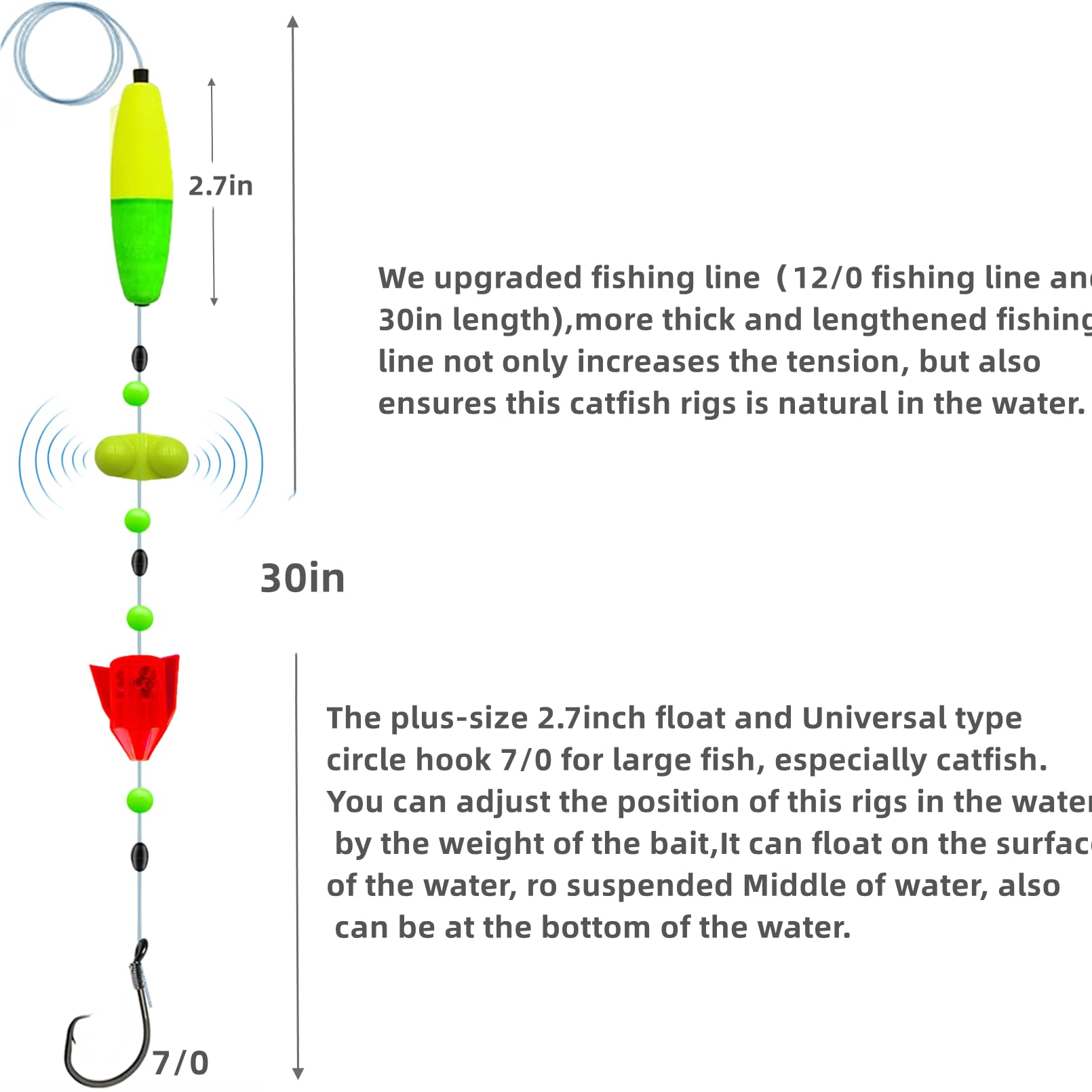 Fishing Rigs With Rattles Snapklik.com : DAMIDEL 6Pcs Catfish Fishing Rigs Ready Kit2 In 1 ...