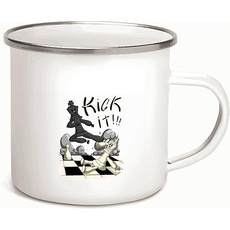Two Chess Kings Silver Mug: Clash of Strategy