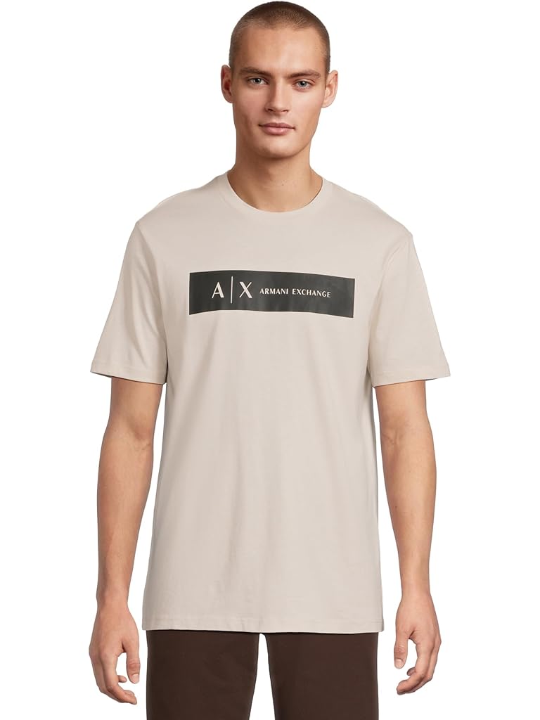 White Armani Exchange Box Chest Logo T-shirt