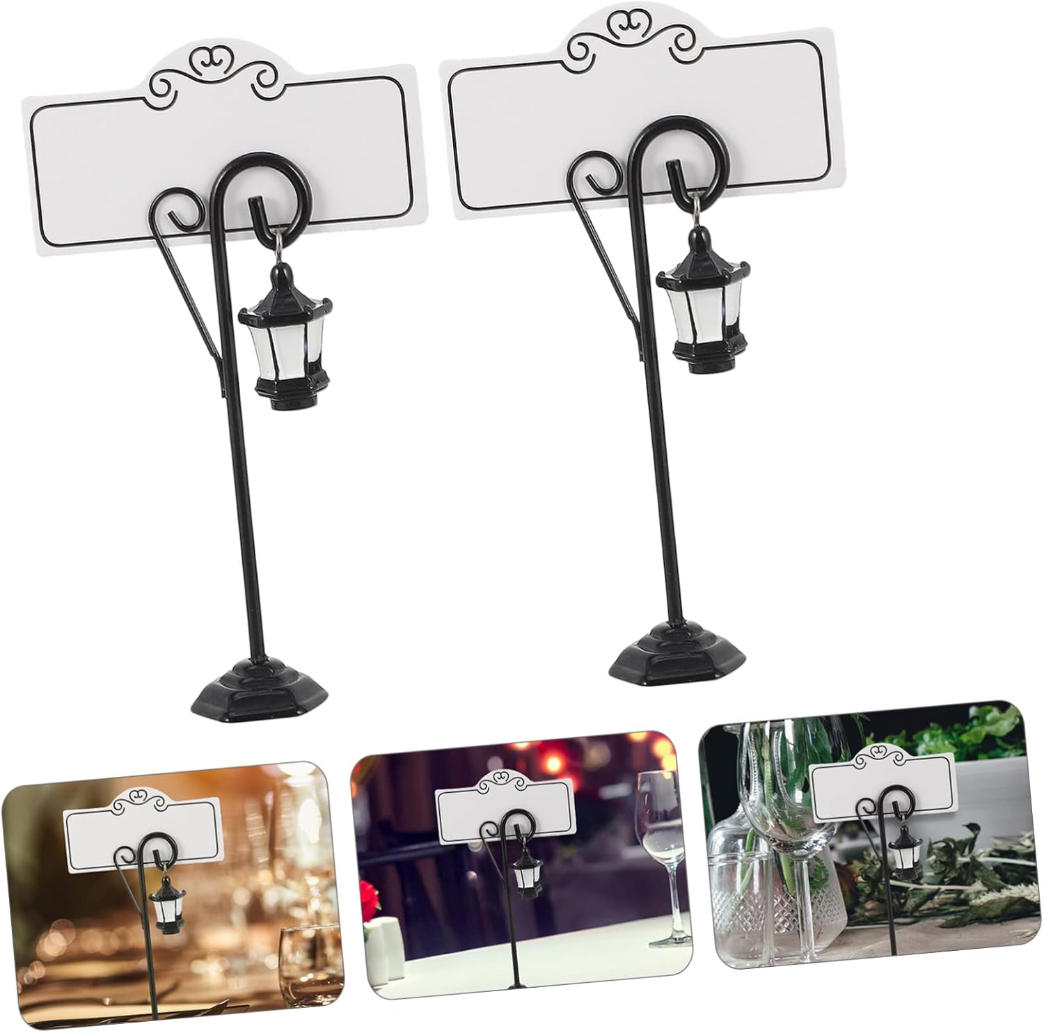 NUOBESTY 2pcs Wedding Table Cards Holders Elegant Table Picture Stands for Menus Memo Clips and Place Cards for Weddings Birthdays and Special Events