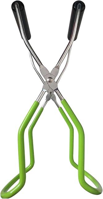 Canning Jar Lifter Tongs,Glass Jar Lifter, Anti-Scald Clip Bottle Lifter Kitchen Tools for Home Restaurant Hotel,Stainless Steel Jar Lifter with Grip Handle for Hot Preserving Glasses (1 Piece Green)