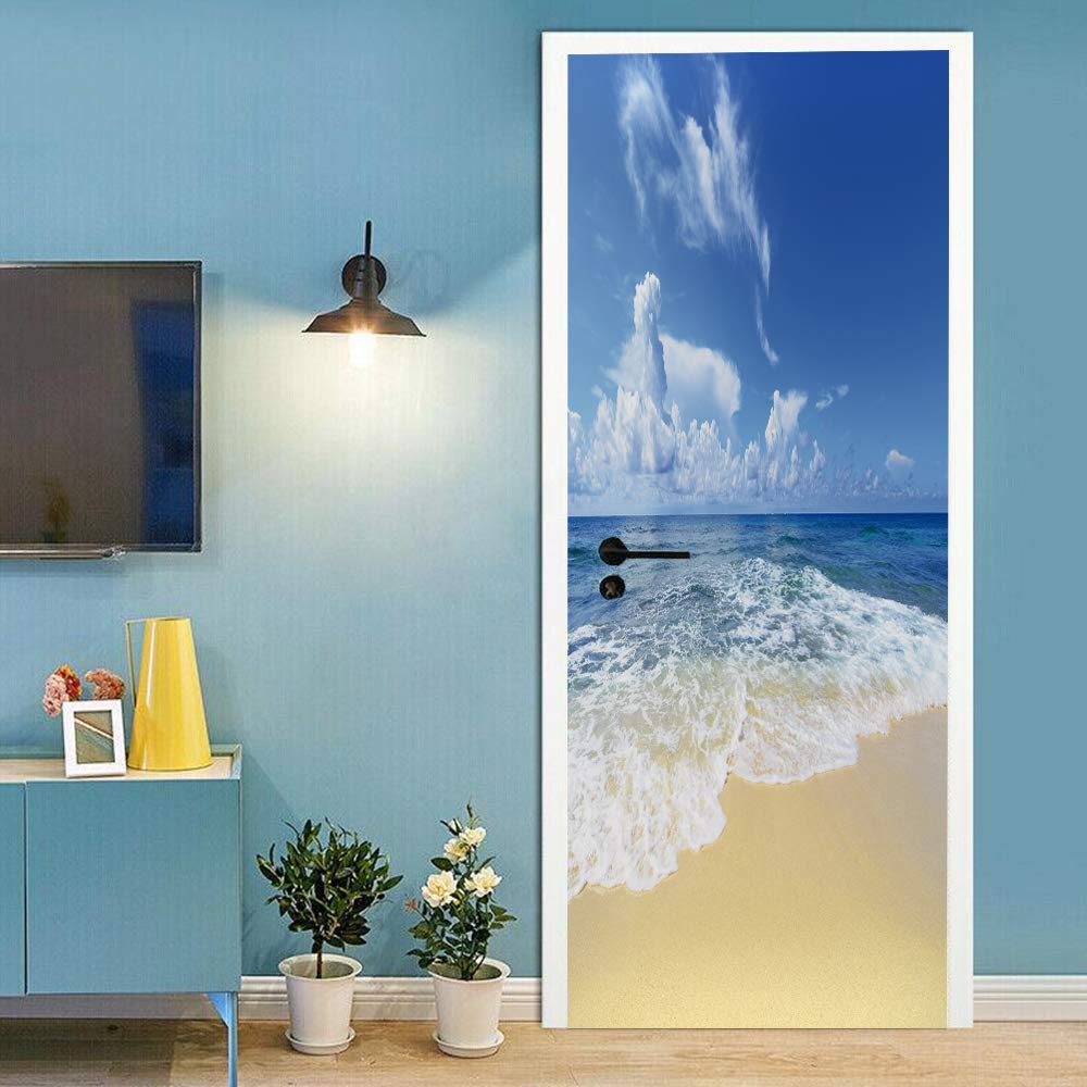 Sticker de porte trompe l'oeil imperméable et amovible 90x200cm
