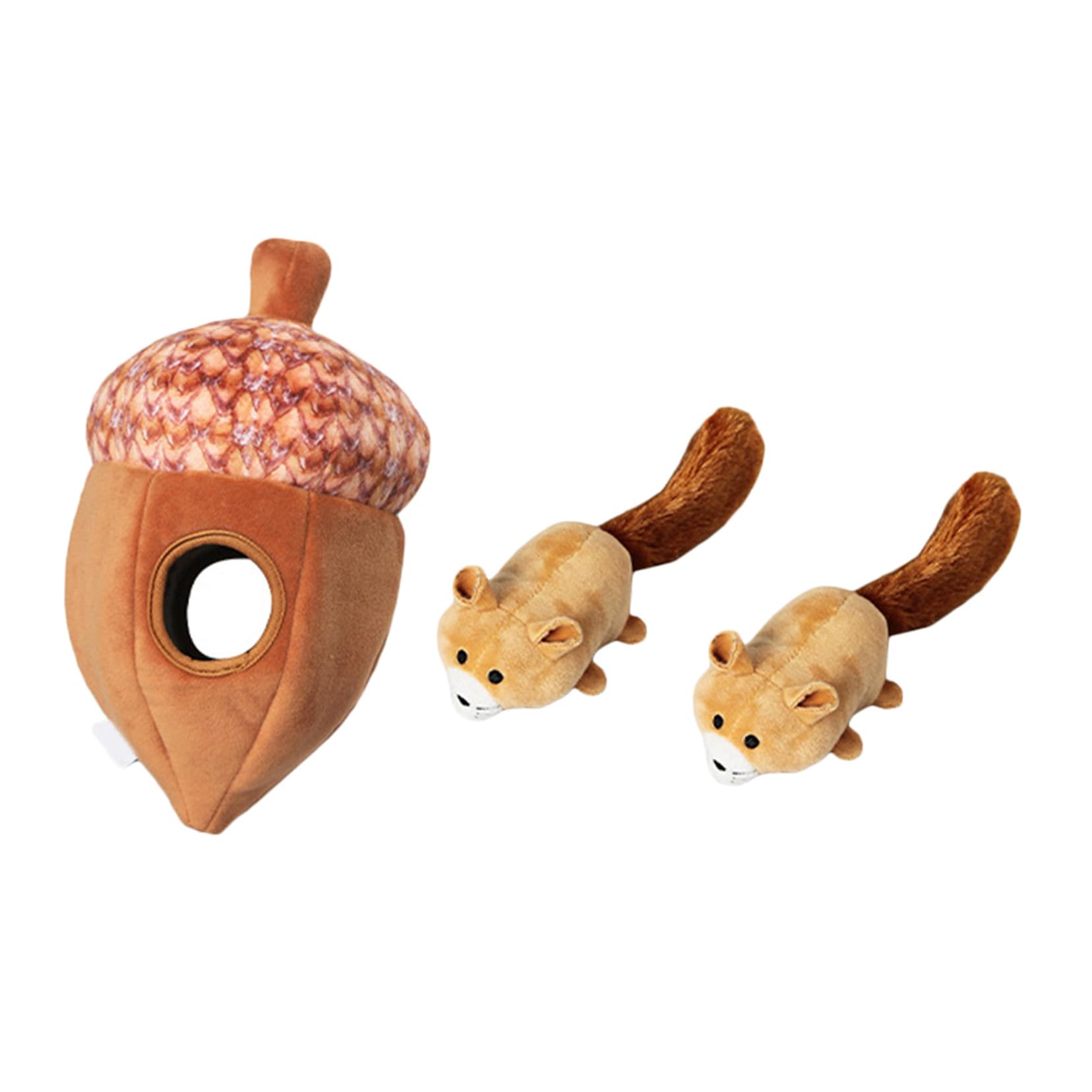 ibasenice 1ensemble Jouet Interactif Peluche pour Chien Squeaky Toy Écureuil Noix pour Mastication Réduit Ennui Et Objets Maison