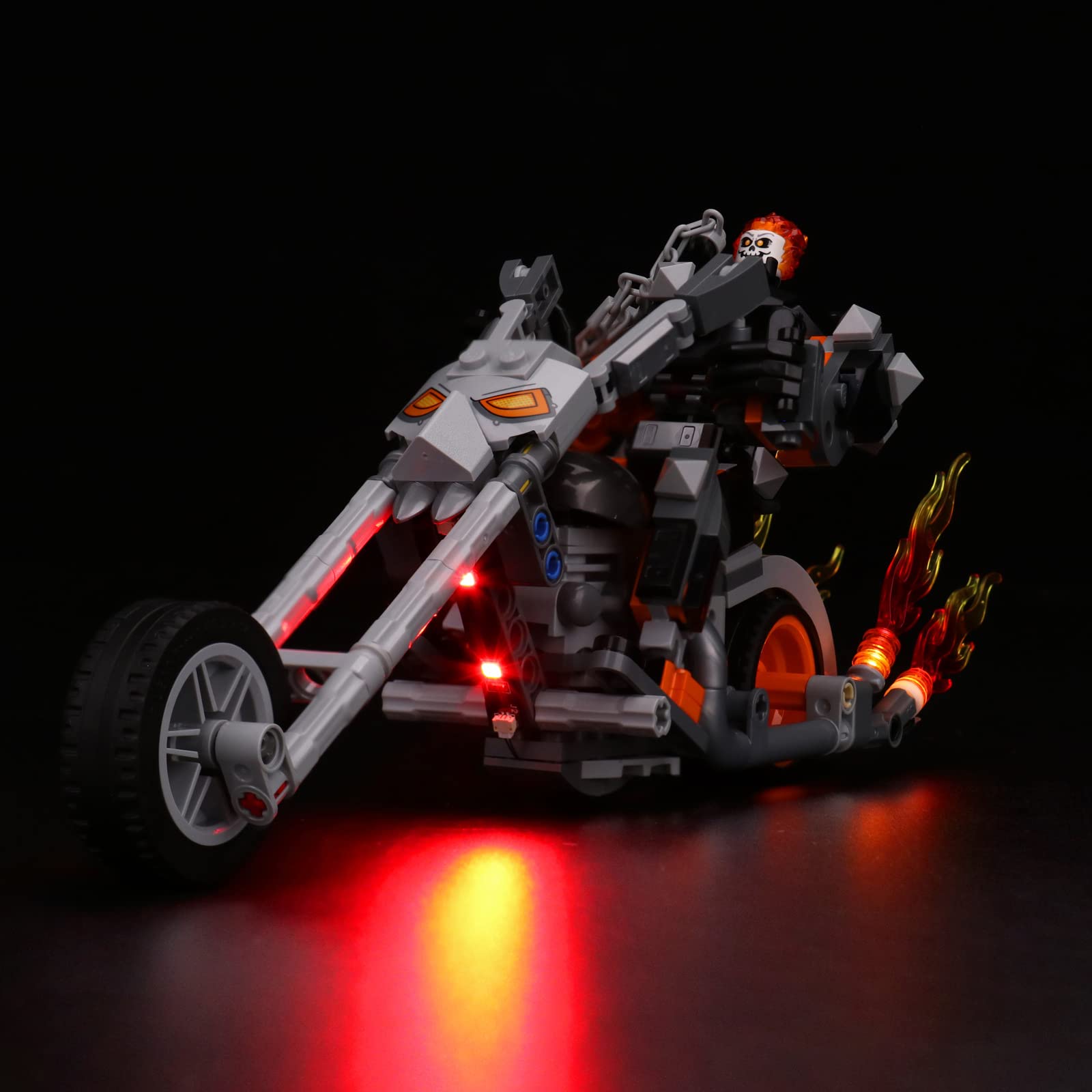 Northlovf Led Light Kit for Lego Ghost Rider Mech & Bike 76245 Building Set, USB Charging Compatible with Lego 76245 (only lamp, no Model)