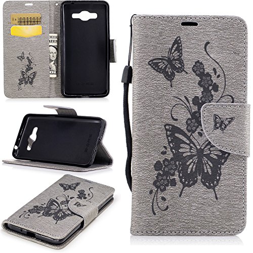 BONROY Case, Samsung Galaxy J2 Prime Flip Leather Case, Shockproof Bumper Cover and Premium Wallet Case for Samsung Galaxy J2 Prime