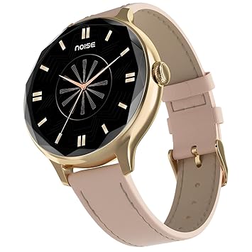 Noise Diva Smartwatch with Diamond Cut dial, Glossy Metallic Finish, AMOLED Display, Mesh Metal and Leather Strap Options, 100+ Watch Faces, Female Cycle Tracker Smart Watch for Women (Rose Pink) - image, photos