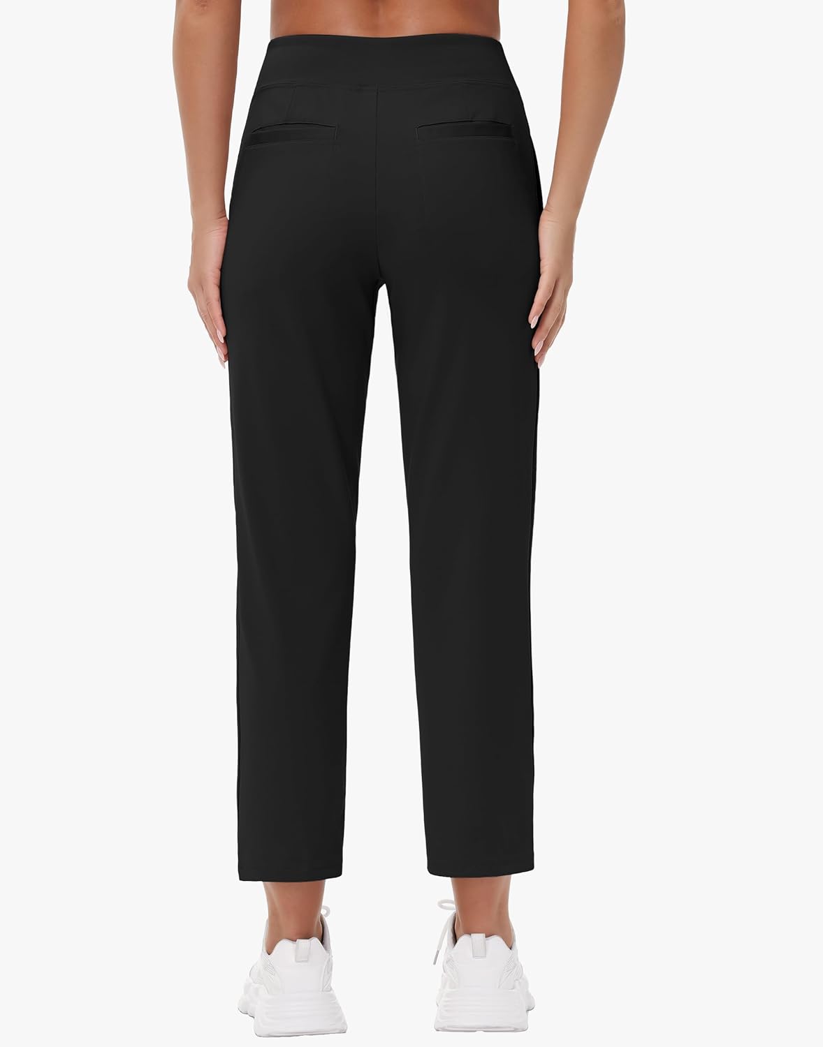 25"/27" Womens Golf Pants Stretch Travel Ankle Cropped Pant High Waist with Zipper Pockets 7/8 Work Business Casual - Image 2