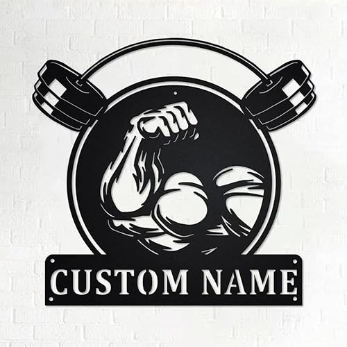 Miniatura 3 de Letrero de gimnasio personalizado para sala de entrenamiento, centro de fitness en casa, decoración de garaje motivacional, regalos de levantamiento