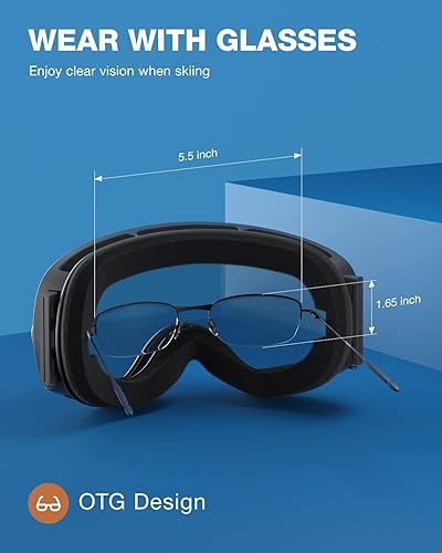 Miniatura 6 de Lentes Zionor X de esquí y snowboard, con lente esférica desmontable y protección UV, antivaho, unisex