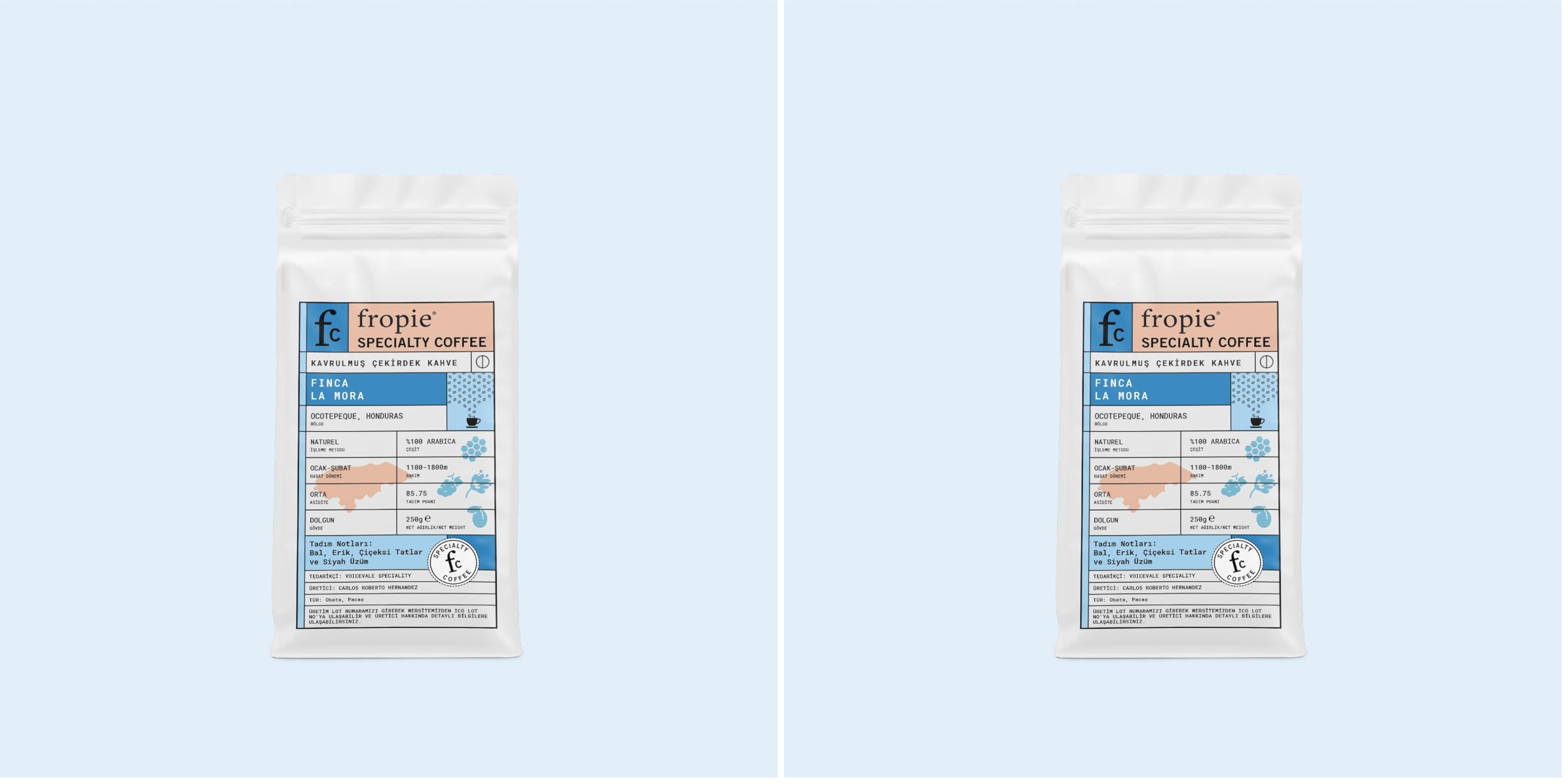 Fropie Finca La Mora Kavrulmuş Nitelikli Kahve Çekirdeği-Honduras-250 g (2 paketi)