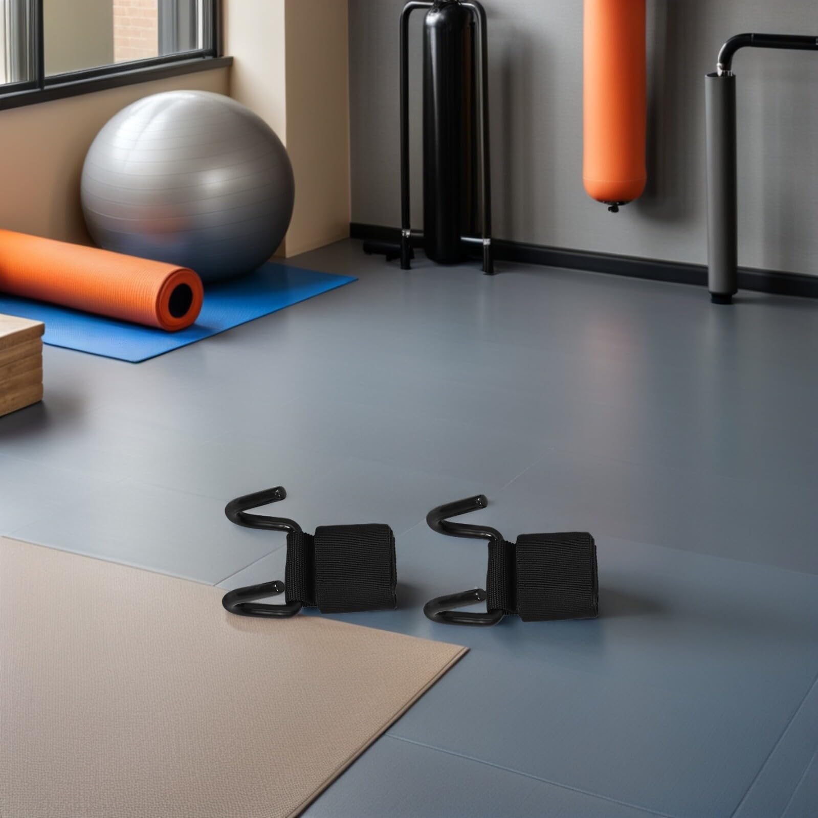 Ganci per Sollevamento Pesi da 2 Paia Cinghie da Polso in Ferro, Supporto Ergonomico Imbottito per Allenamento Forza e Trazioni in Palestra