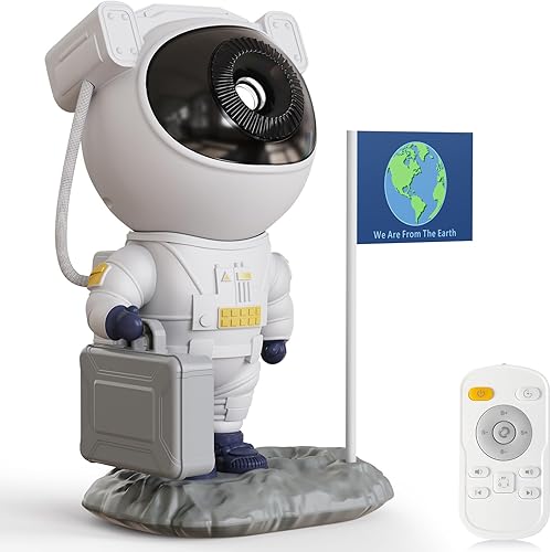 Proyector de galaxia astronauta Planetario, proyector de estrellas, luz espacial 12 en 1 con altavoz Bluetooth 5.0, ruido blanco, temporizador y
