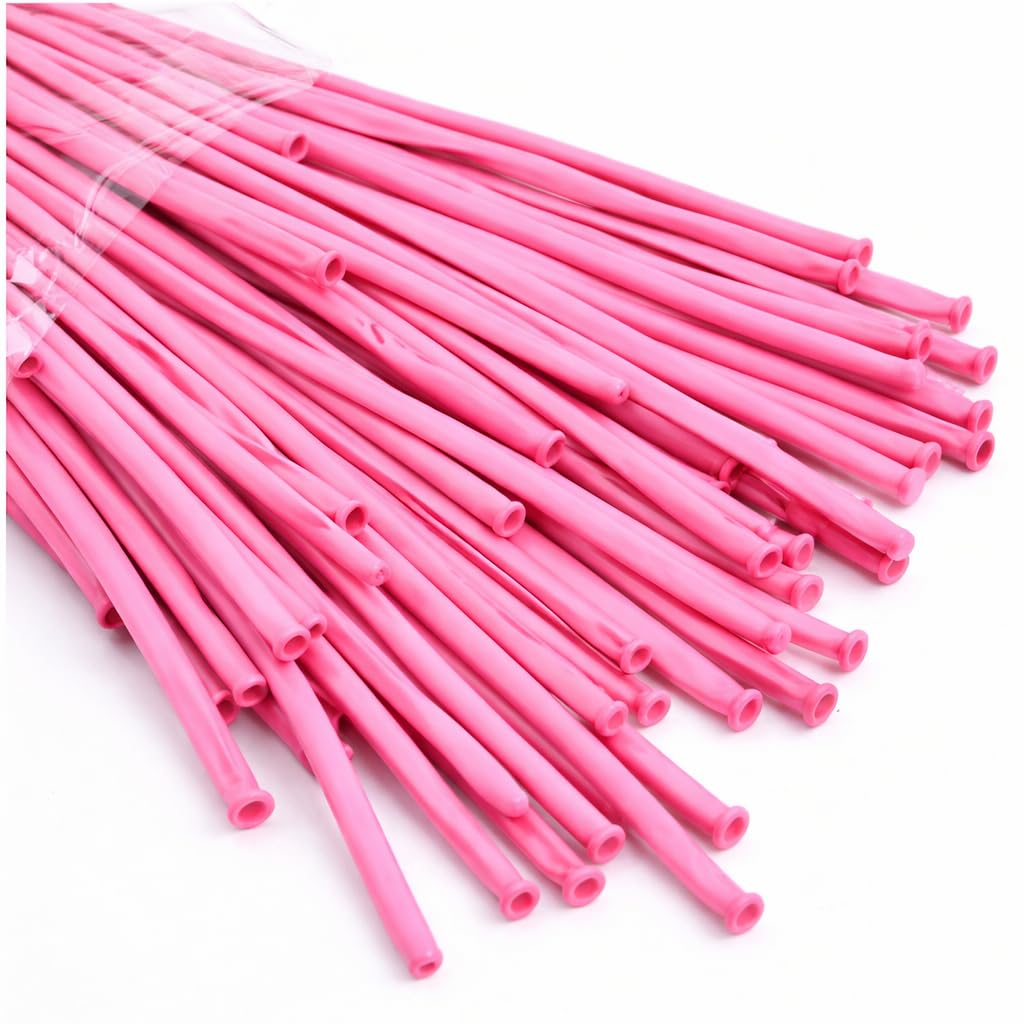 Pink Modeling Balloons 260Q Professional Latex Twisting Kit for Elegant Sculpture Art 100 Pack High-Elasticity Long Shaping Strips for Decorative Floral Displays Sophisticated Party Decor