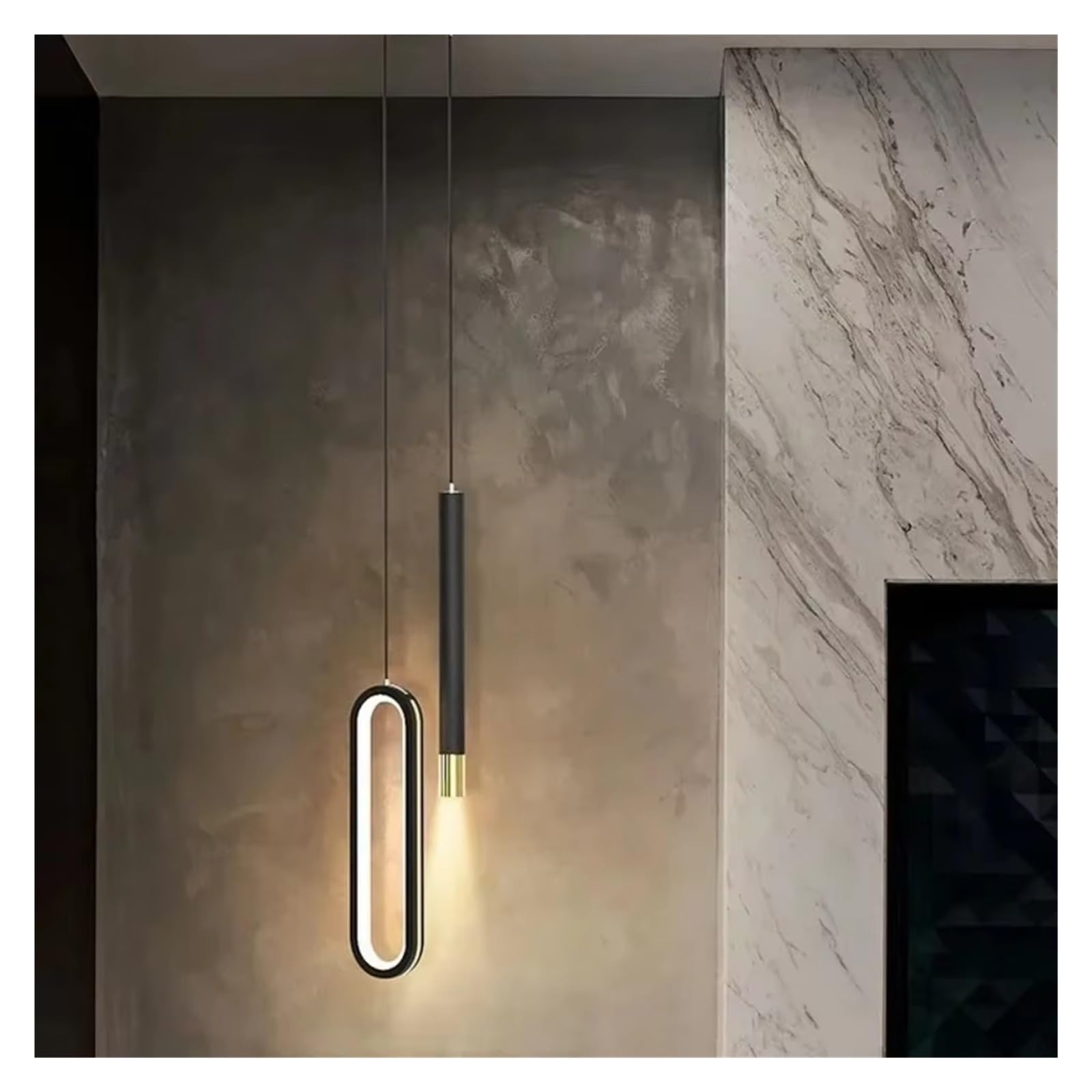 ASerZenith Modern Minimalist Led Chandelier Pendant Lamp Nordic Suspension Light Bedroom Bedside Long Light,Onecolor-Warm White 3000K