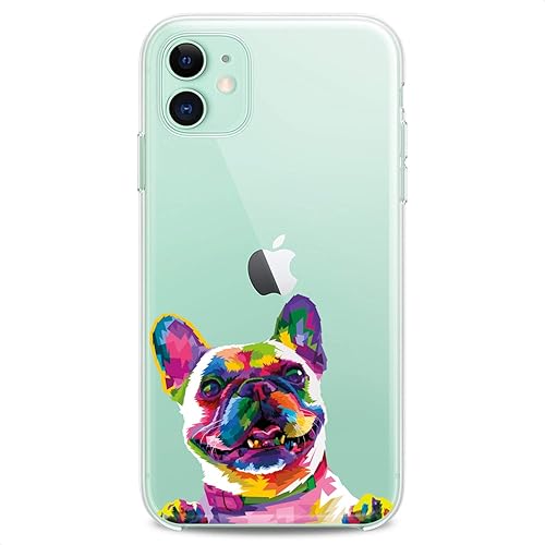 Miniatura 9 de Cavka Funda de TPU compatible con iPhone 14 Pro Max 13 12 Mini 11 Xs X 8 Plus Xr 7 SE Lindo bulldog francés flexible de silicona con estampado de