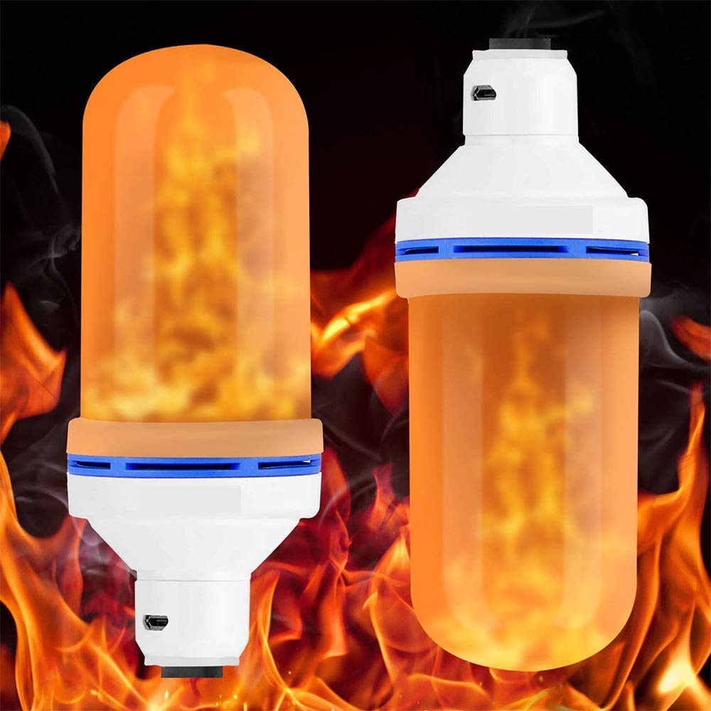 Lampadina a LED a fiamma, Lampadina a incandescenza con effetto fiamma Lampadina a fuoco tremolante alimentata a batteria ricaricabile Alimentata tramite USB 3 modalità Caratteristica capovolta