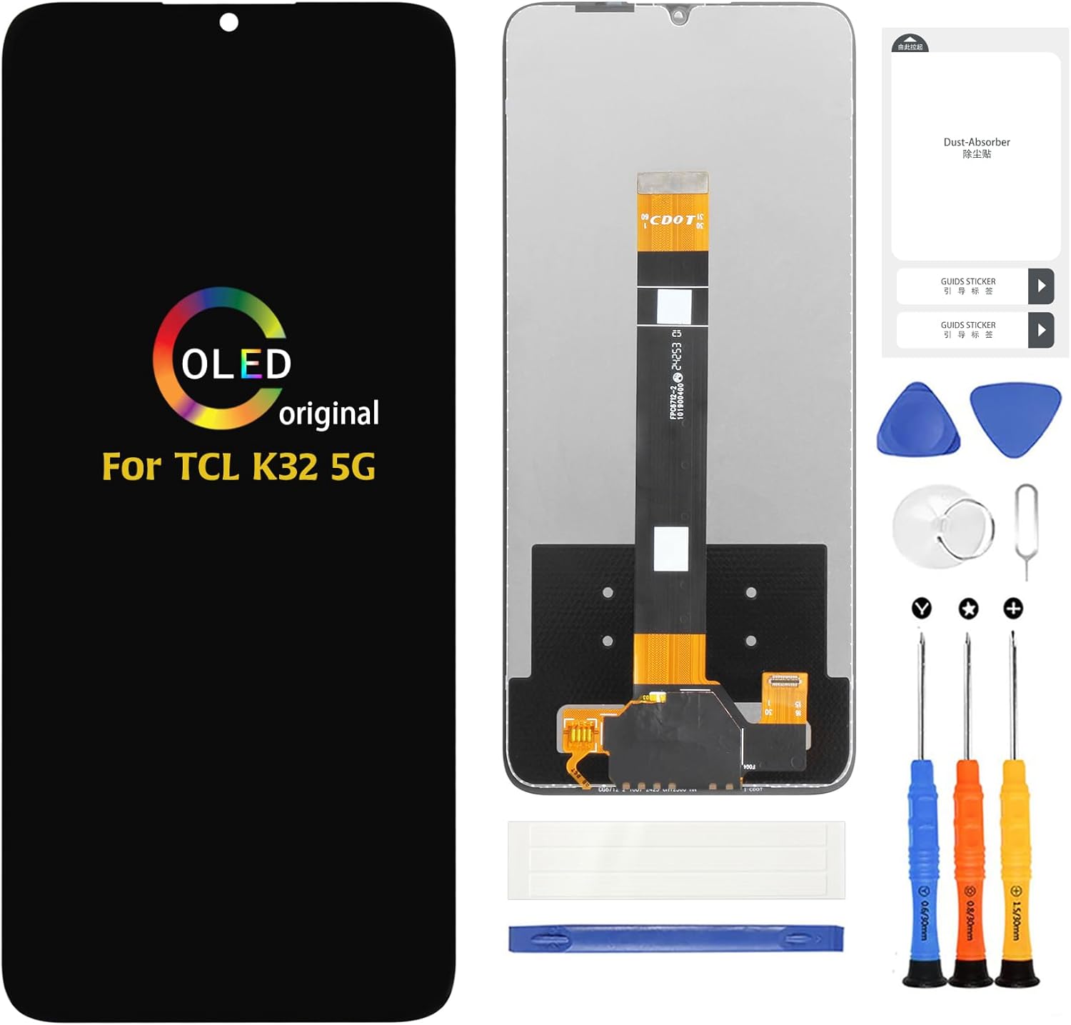 Original Screen for TCL K32 5G T513W Compatible with TCL K33 5G T513V 6.75 Inch LCD Display Touch Screen Digitizer Assembly Replacement with Repair Tools