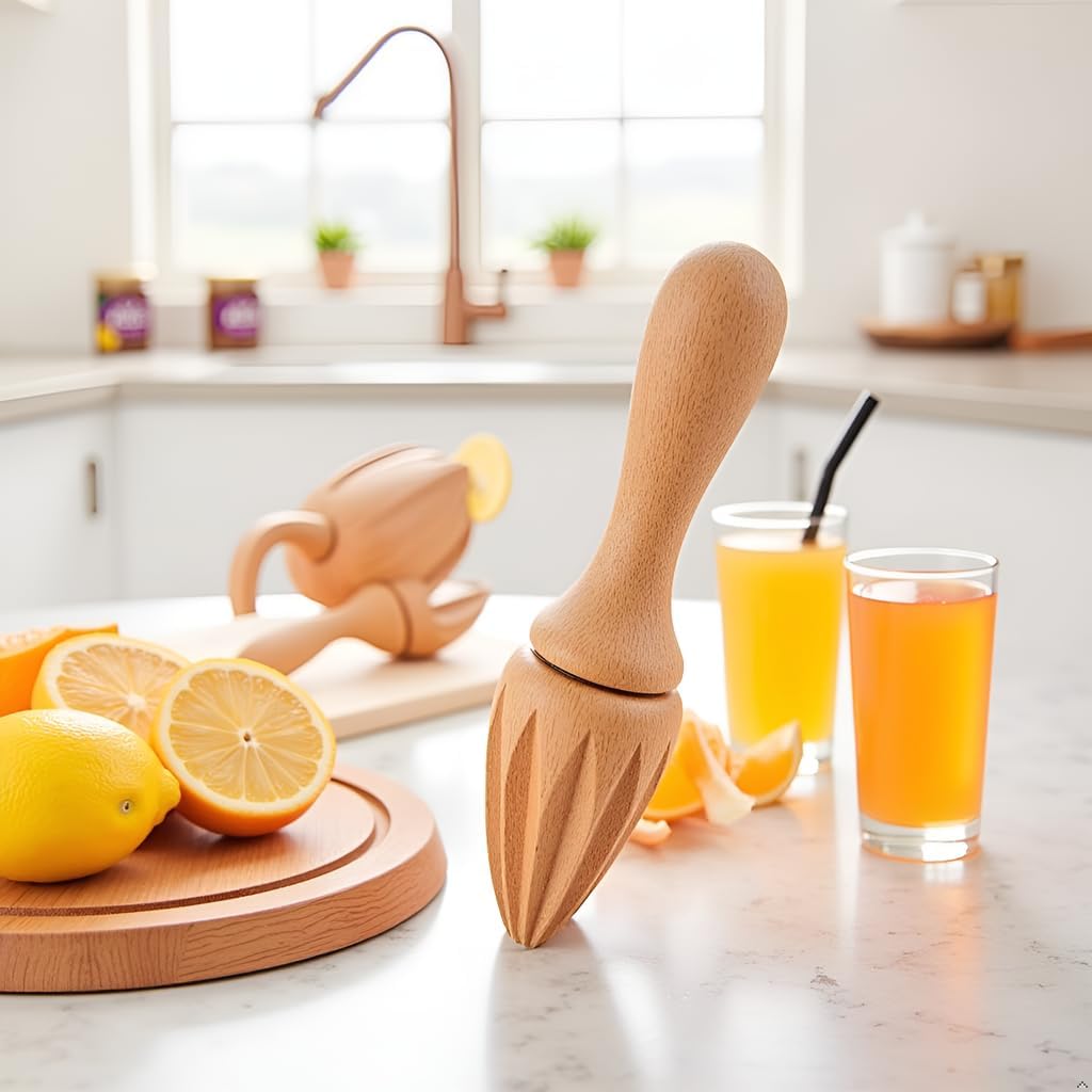 Wooden Citrus Juicer - Portable Handheld Manual Lemon/Orange Reamer | Fruit Squeezer Tool for Home, Cafe and Bar,Kitchen Utensils, Manual Juicers Bartender Accessories