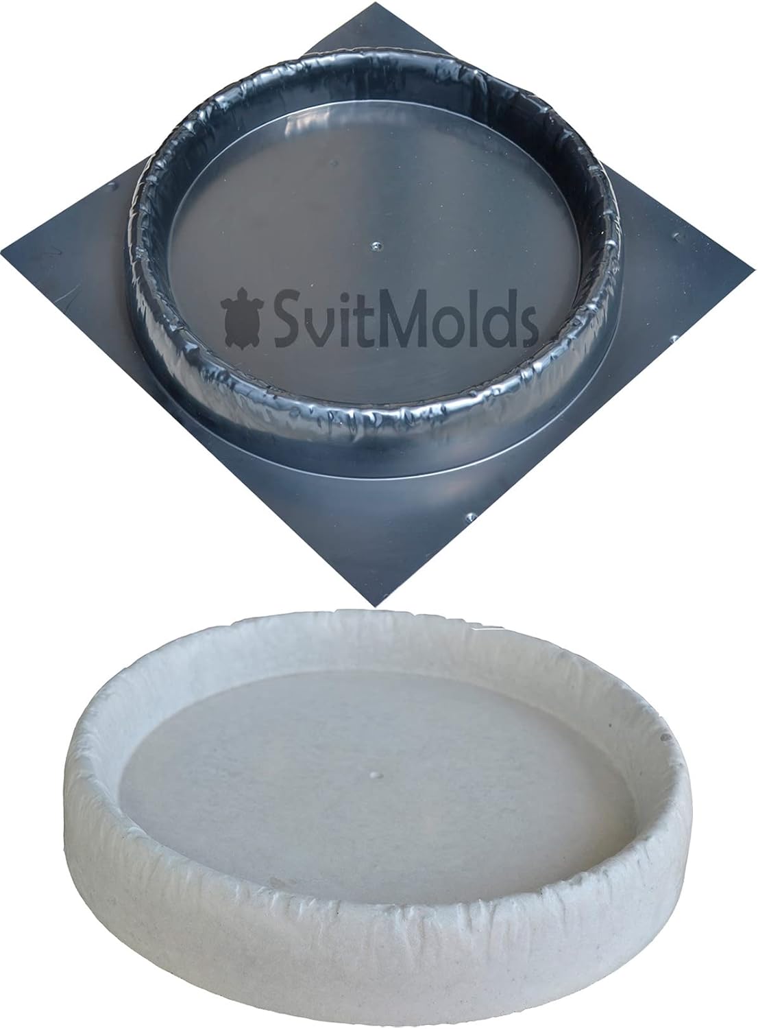 Concrete Mold DIY Large Round Tray 15.75 in Decorative Preiss Concrete Vanity Tray D73