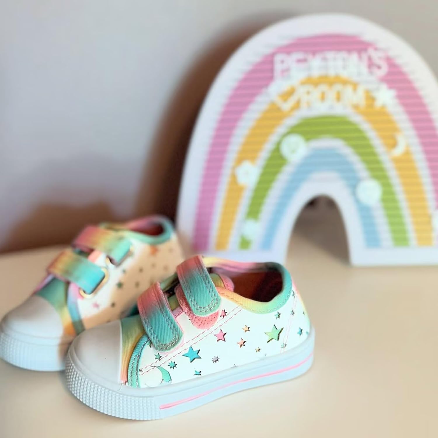 EUXTERPA Kids Toddler Sneakers Boys Girls Canvas Shoes Walking Sneaker with Easy Fasten Strap - Image 2