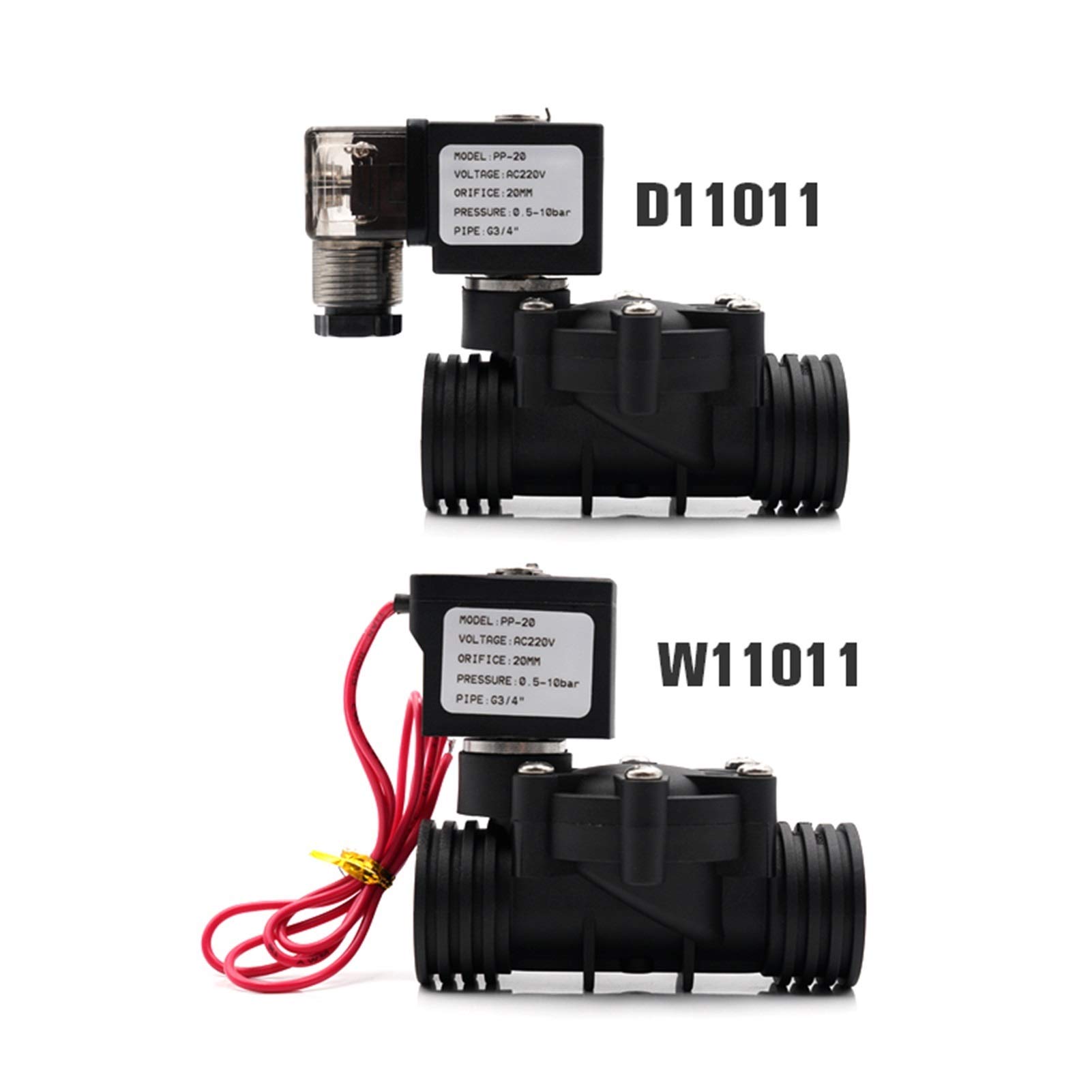 Magnetventile Magnetventil Wasserventile 1/2 3/4 1 Zoll Pilottyp Kunststoff normalerweise geschlossen 10bar AC220V DC12V DC24V NBR/EPDM/VITON (Größe: 1/2 Zoll, Farbe: EPDM_12V_D1101 1)