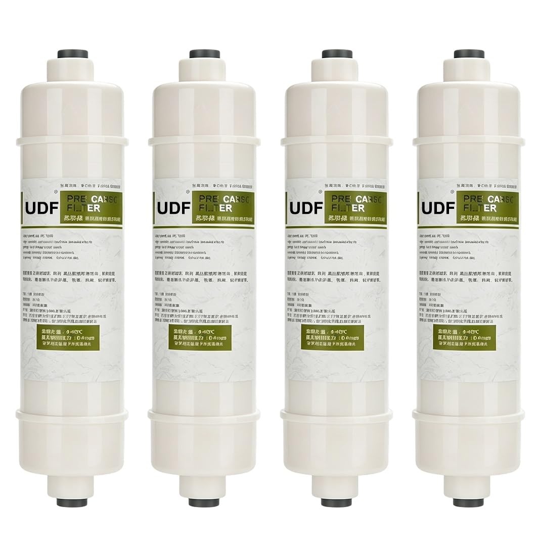 4er-Packung 10-Zoll-UDF-Granulat-Aktivkohlefilterpatrone Mit 1/4"-Schnellanschluss, Ersatz Für Untertisch-RO-Systeme
