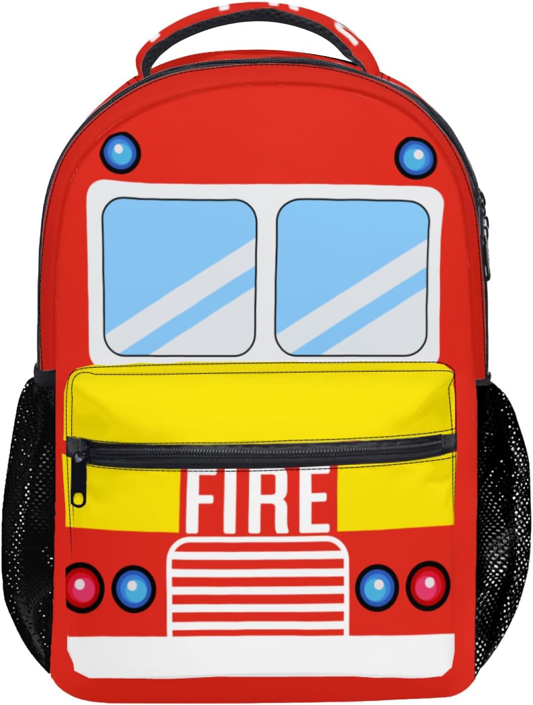 School Bus Backpack Cartoon Fun and Functional Backpack for School Work and Travel 17 Inch (yellow)