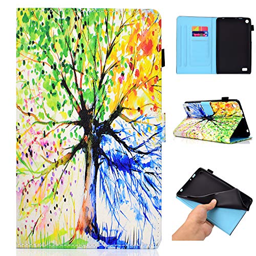 Nouvelle Fire 7 2017 Coque (Compatible avec 5ème génération 2015) étui Flip en Cuir Super Fin et léger et Pliable avec Sommeil/Reveil Automatique pour...