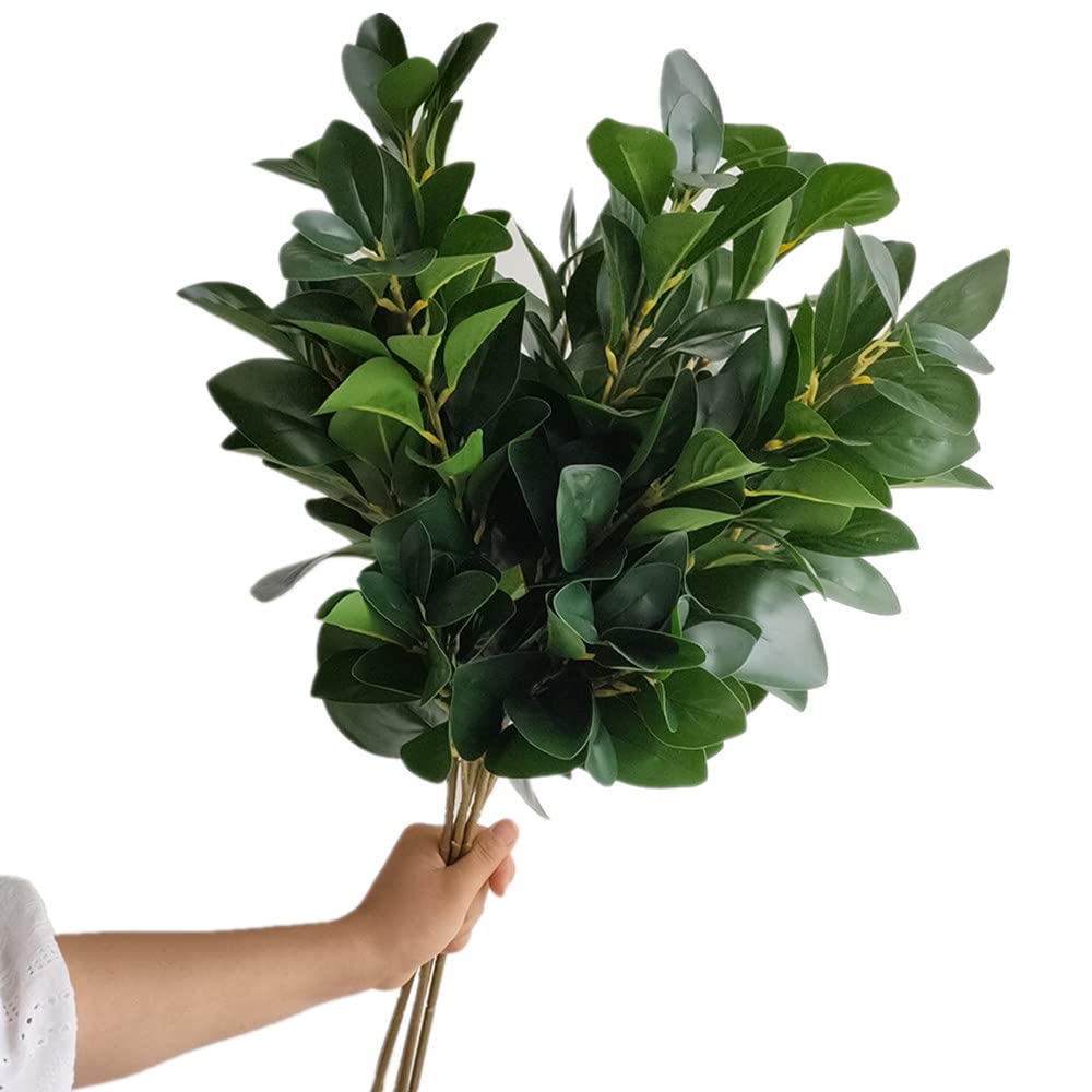 10pcs Artificial Greenery Plant Fake Peperomia Tetraphylla Tree Branch Long Stem Subtropical Green Plants (Green)