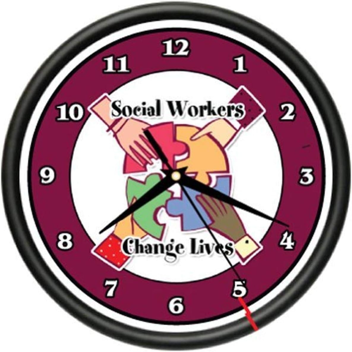Social Worker Wall Clock Employee Worker Children Family Help Gift