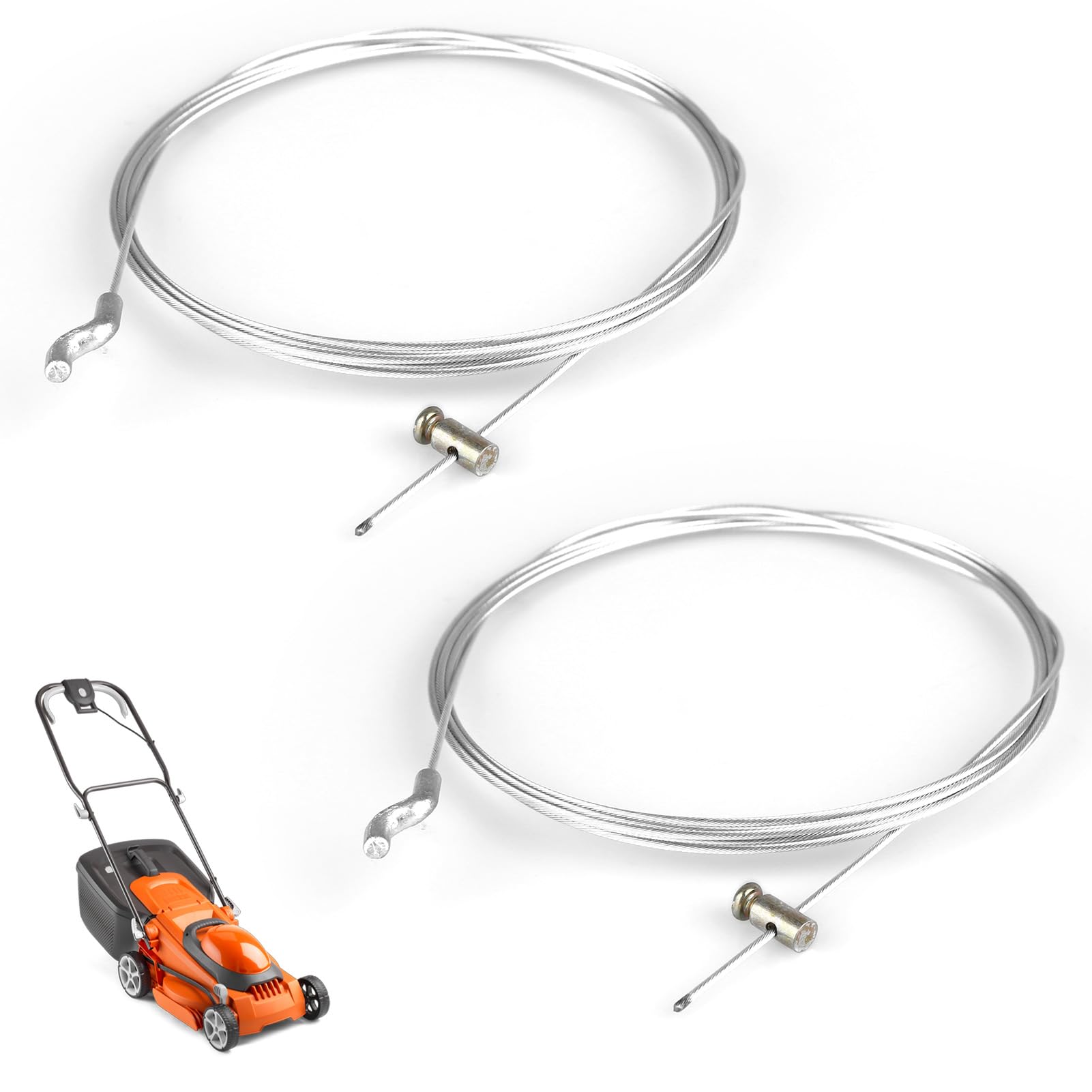 Voltrique 2PCS Lawn Mower Throttle Cable Repair Kit with Z Hook Replacement