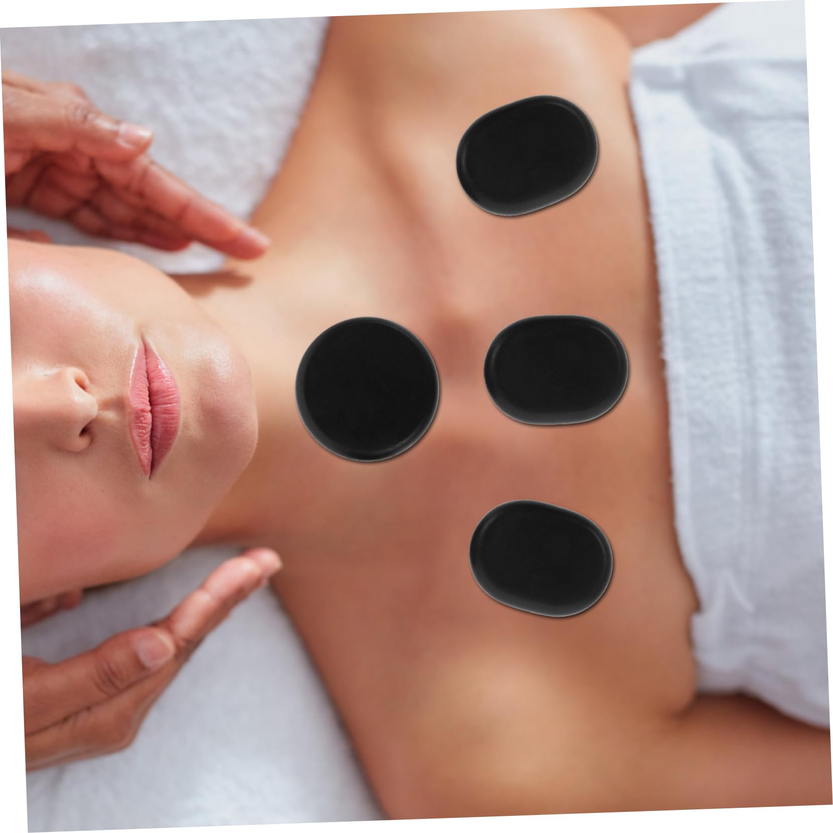 6piezas Piedras De Masaje Calientes De Piedras Para Relajación Accesorios De Masaje Terapéutico Para Aliviar La Tensión Muscular