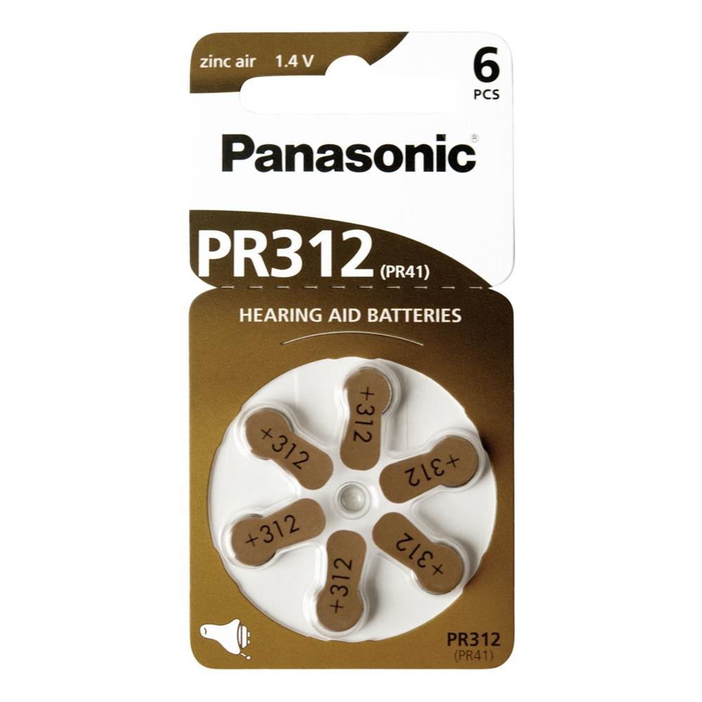 Panasonic 1766 Piles auditives Zinc-​Air PR312