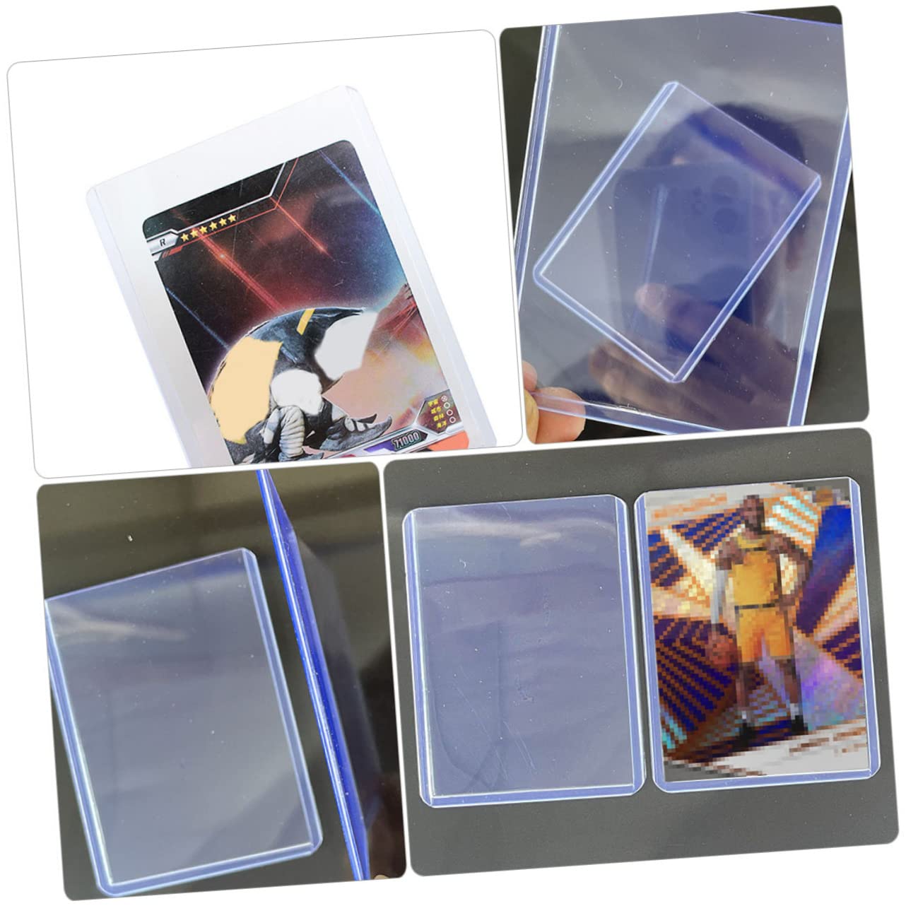 Bustine Protettive per Carte Pvc Trasparenti 100 Pezzi Blu