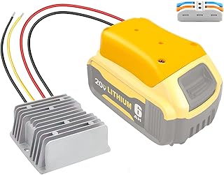 20V to 12V Step Down Power Inverter Aadpter for DeWalt 20V Batteries, DC 20V to DC 12V 15A 180W DeWalt Power Wheel Converter, Buck Boost Voltage Regulator with Low Voltage Protection (No Battery)