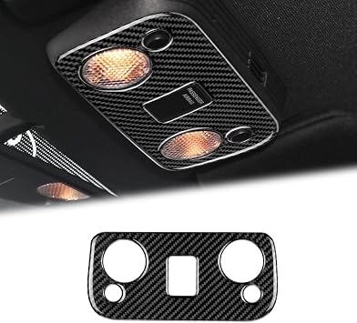 Compatible with Sticker Carbon Fiber Front Reading Light Lamp Trim Cover Accessories for Ford Mustang 2015 2016 2017 2018 2019 2020 2021 Black