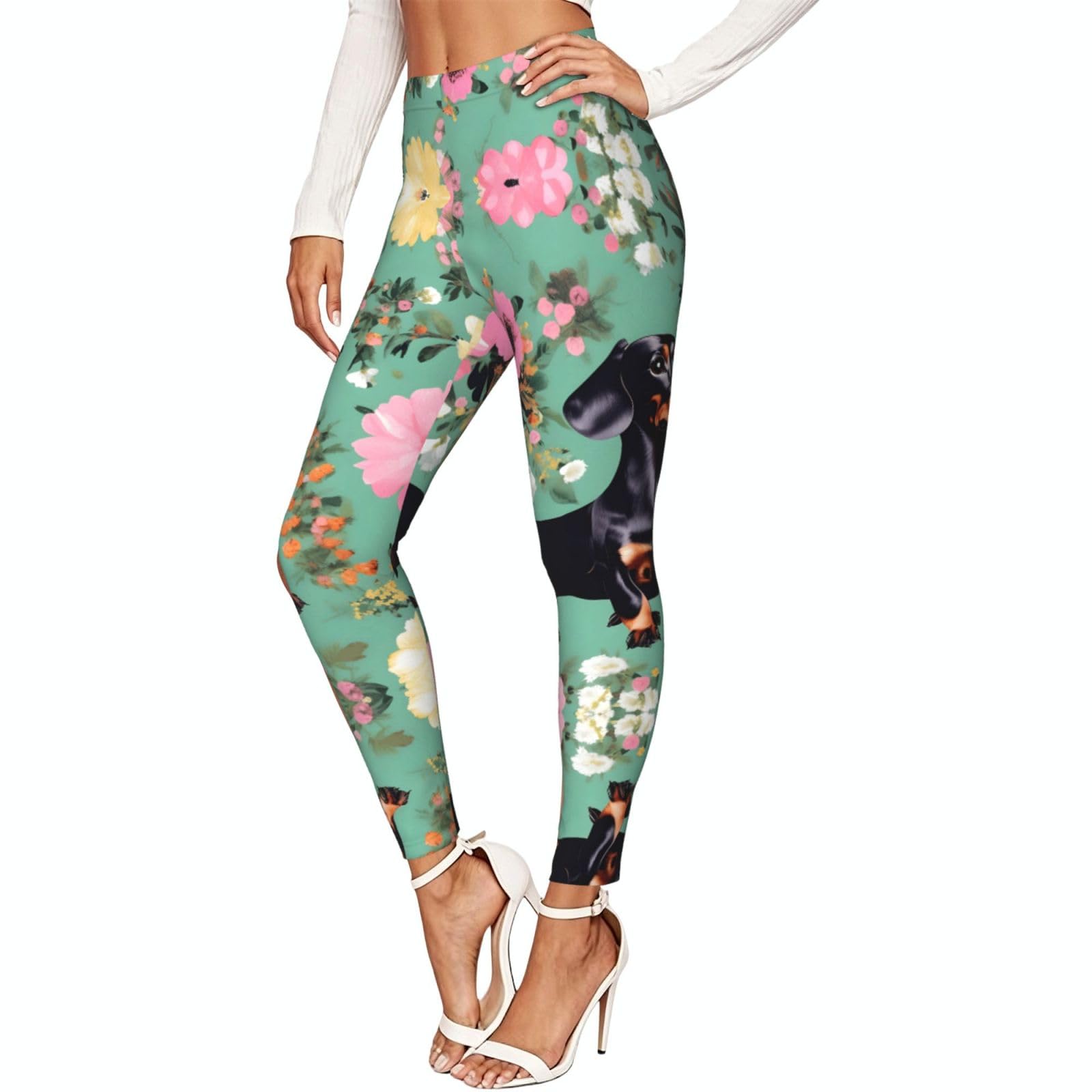 Leggings de compresión suave para mujer con estampado de teckel m 7