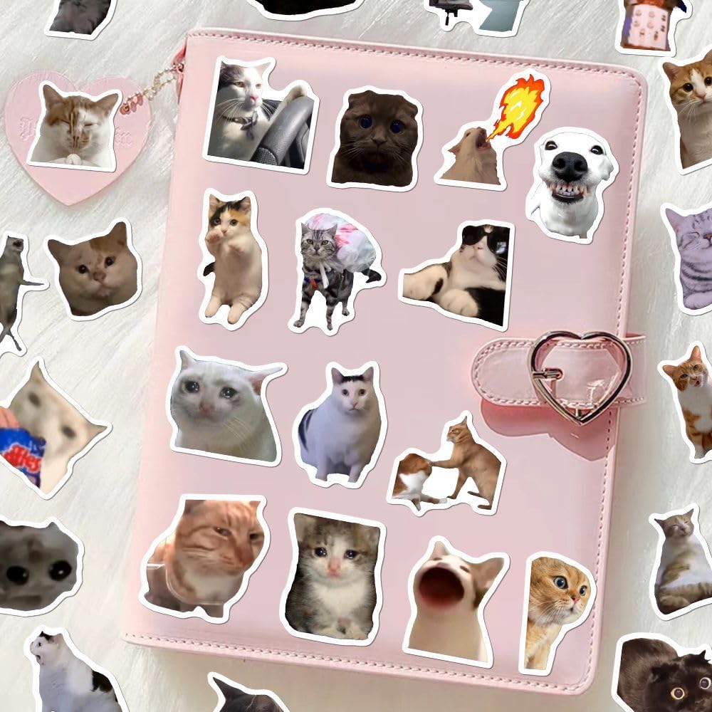 Amazon.co.jp: 猫ミーム ステッカー ノートステッカー 202枚 セット