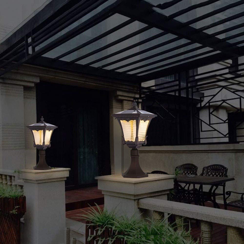 Zewnętrzna lampa słupowa Lampy zewnętrzne, Kolumna solarna Reflektor trawnikowy Lampa ogrodowa Lampa ogrodowa Lampa podłogowa Lampa uliczna na słupku Lampa LED na werandę,S