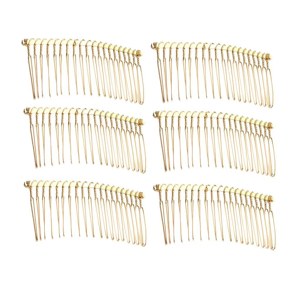 THE STYLE SUTRA® 6pcs DIY Blank Metal Hair Clips Side Comb 20 Teeth Hair Accessories Gold|Jewellery THE STYLE SUTRA® 6pcs DIY Blank Metal Hair Clips Side Comb 20 Teeth Hair Accessories Gold|Jewellery