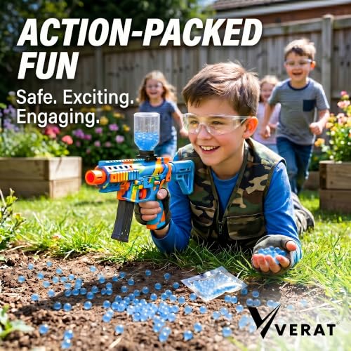 Image of VERAT Gel Blaster Refill Water Beads, Gel Balls, 7-8mm Gel Ammo for Compatible Gel Blaster Guns, Non-Toxic & Biodegradable Water Beads, Vase Filler, Plant Decoration & Home Decor(10000 Blue)