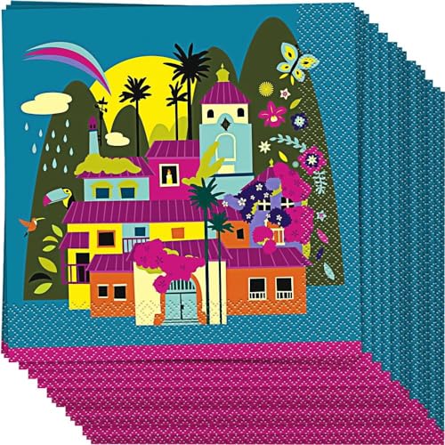 Disney Encanto Luncheon Napkins (16-Pack) - Soft & Absorbent Table Accessory, Perfect for Magical Party Celebrations