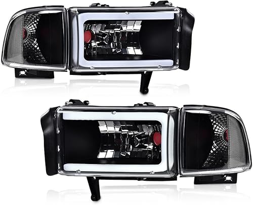 Vista 58 de PIT66 Conjunto de faros delanteros LED DRL BAR compatible con GMC Sierra 1999-2007 /Sierra 2500/99-06 GMC Yukon 1999-2004, accesorios de luces