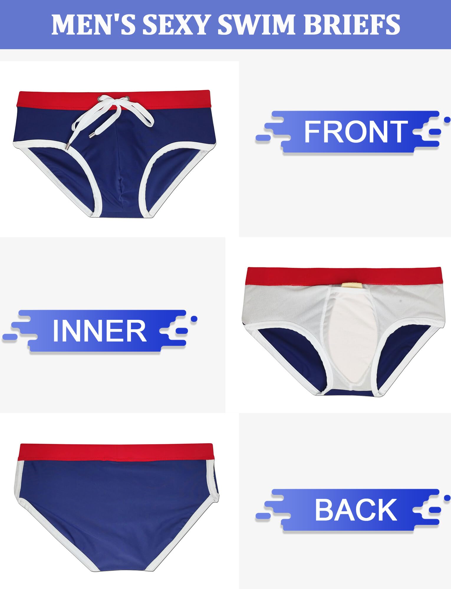 SEAUR Slips de Baño Hombre Sexy Bañador para Hombre Adultos Slips y Boxers de Baño S-XL