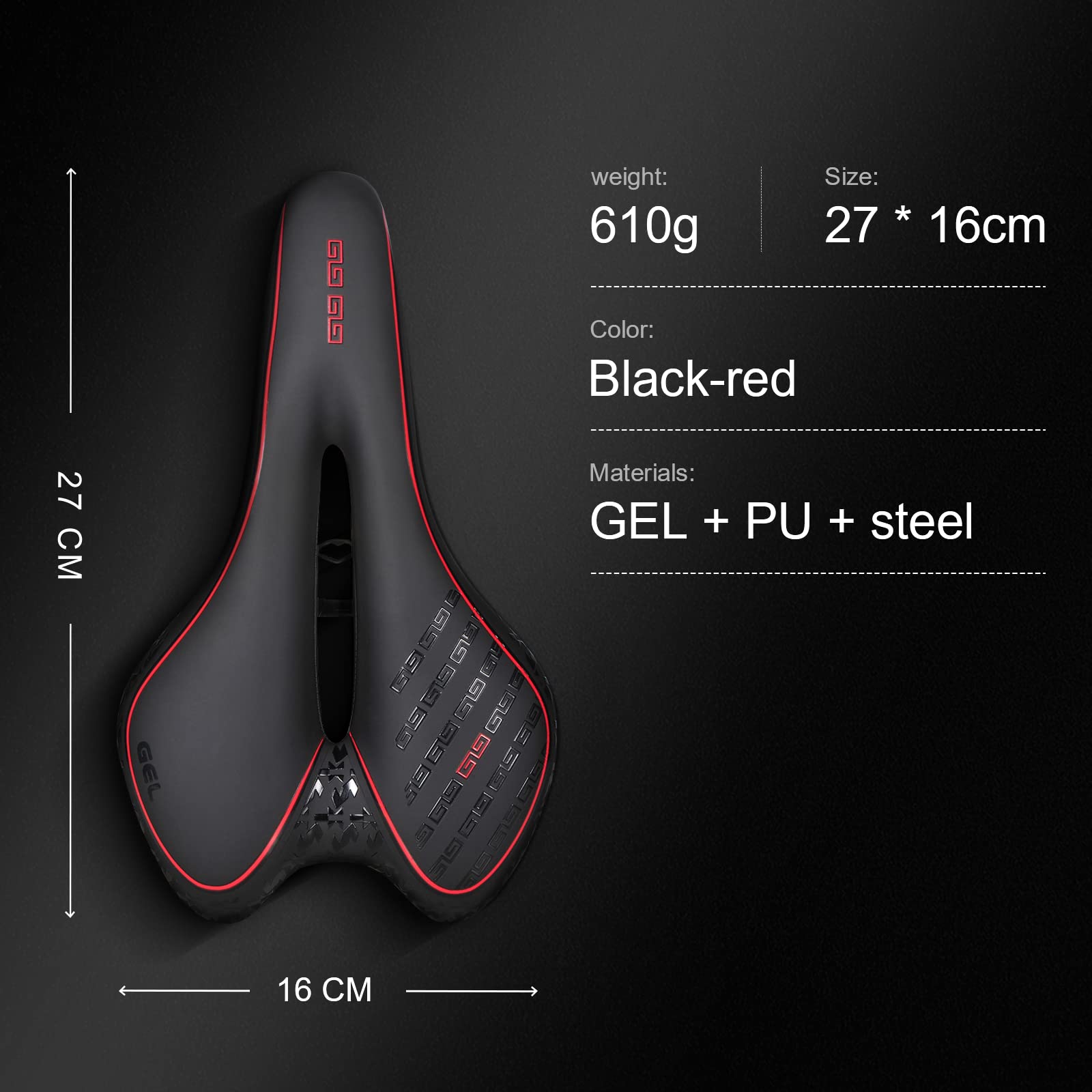 Selle De Vélo Confort Gel - Siège VTT Ergonomique, Cuir PU, Suspension, Housse Pluie Inclus, Universelle
