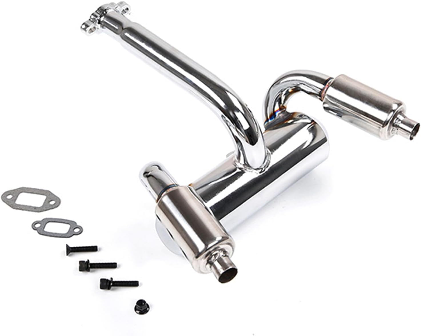 FLMLF Double Exhaust Pipe Kit for 1/5 HPI ROFUN BAHA ROVAN King Motor Baja 5B Rc Car Parts