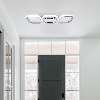 EIDISUNY Modern Led Ceiling Light, Flush Mount Ceiling Lamp 3 Squares LED, Close to Ceiling Lighting Fixtures for Hallway Bedroom Living Room Kitchen Office Entrance - 33W Cool White Light (Silver) [Energy Class E]