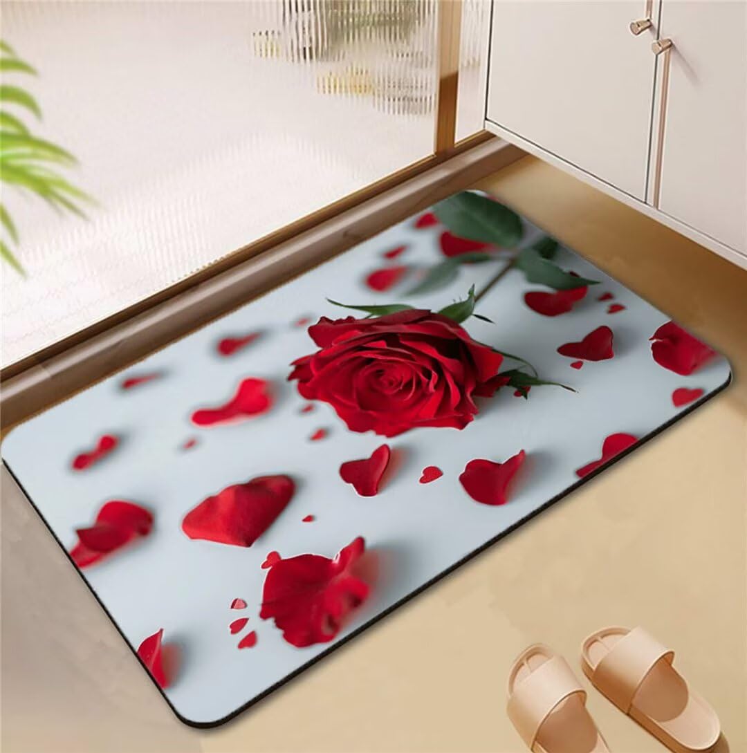 Tapis de bain red 50x80cm antidérapant et absorbant pour douche
